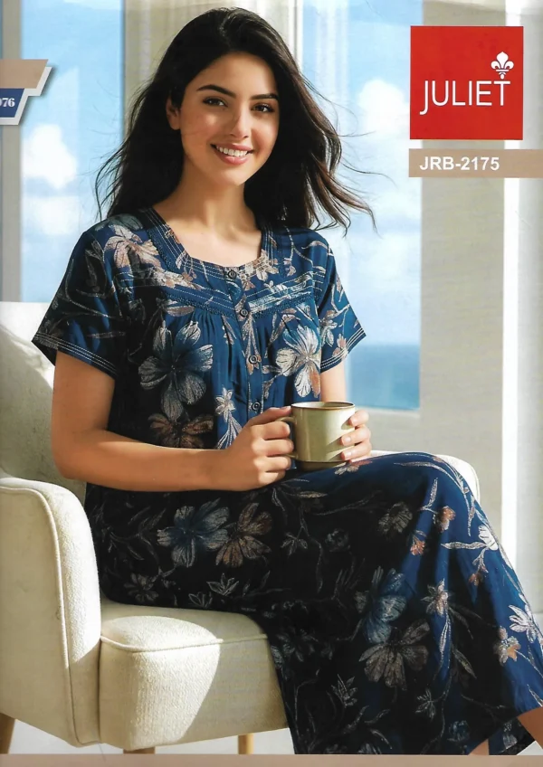 JRB-2175-XL-BL-1349 Juliet JRB-2175 Floral Nightdress - Blue