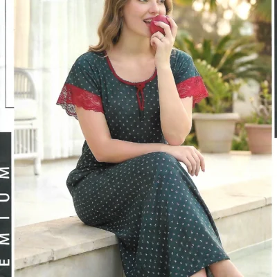 LA-42961C-XL-BL-880 Love Angel 42961C Printed Nightdress - Blue