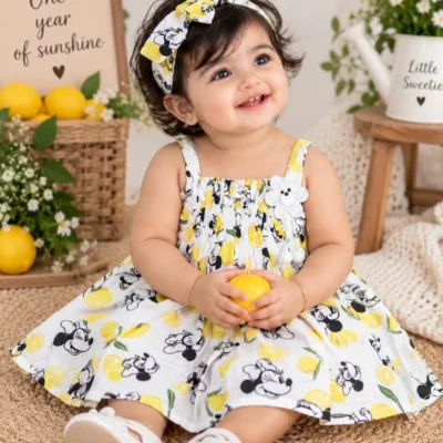 Muslin Cotton Frock Minnie Boon Kids – Muslin Cotton Frock Minnie