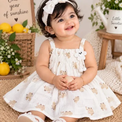 Muslin Cotton Frock Sheep Boon Kids – Muslin Cotton Frock Sheep