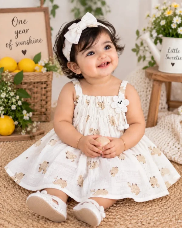 Boon Kids – Muslin Cotton Frock Sheep