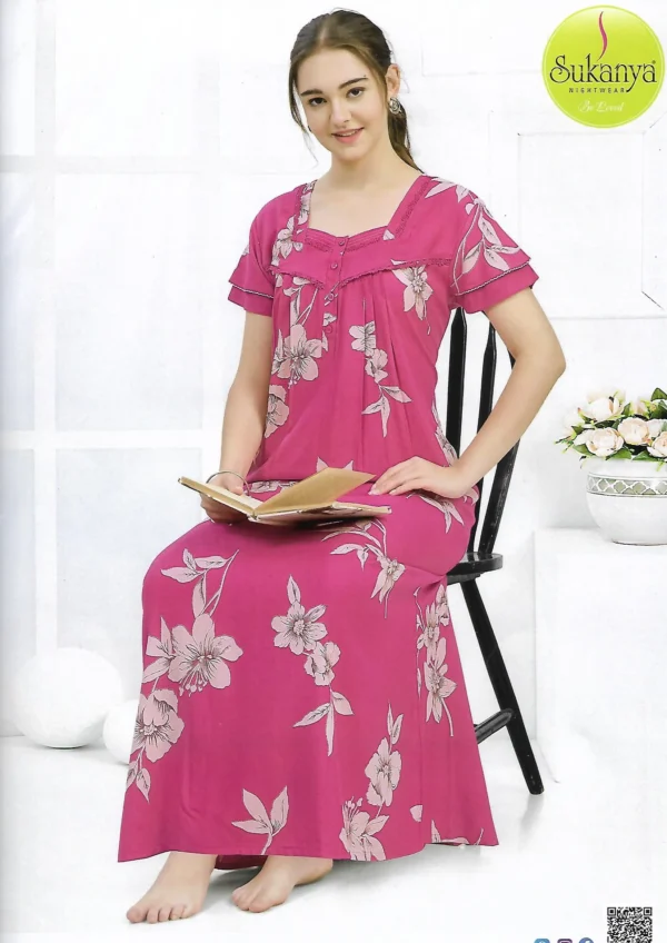 Sukanya Alpine 322246 pink floral nighty
