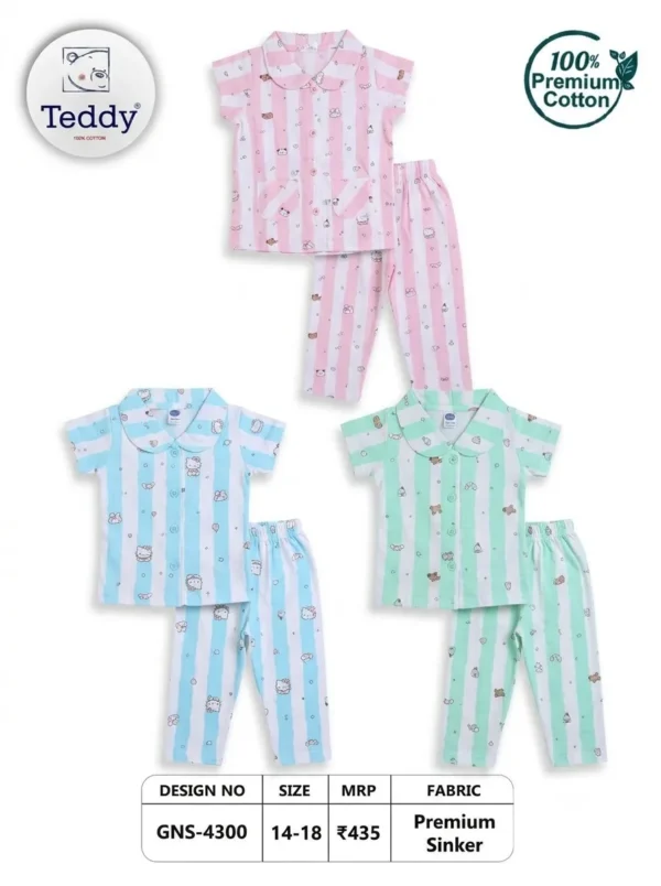 4300-pink-14-16-18 Teddy Girls Night Suit – Design 4300