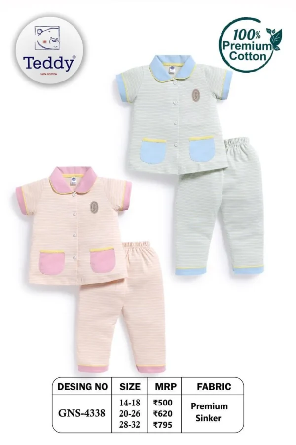 4338-pink-20-22-24-32 Teddy Girls Night Suit – Design 4338