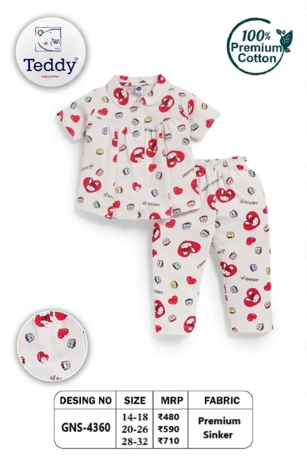 Teddy Girls Night Suit – Design 4360