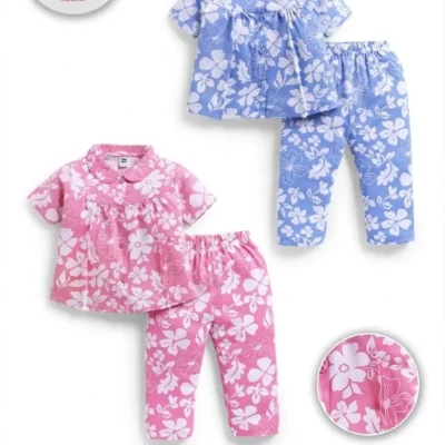 4372-blue-14-16-18-20-22-24-34-36 Teddy Girls Night Suit – Design 4372